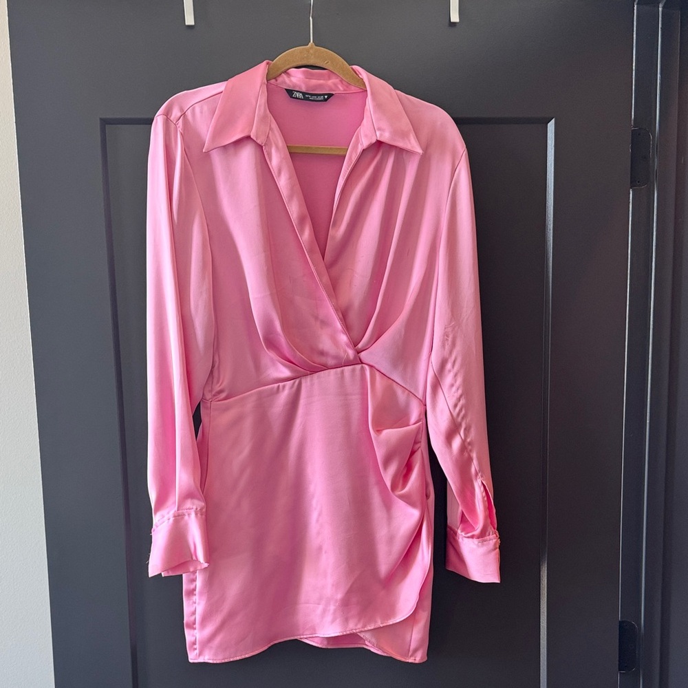 Zara Blush Pink Long Sleeve Dress
